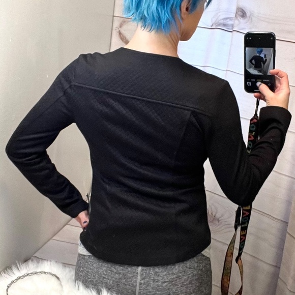 •NWT🤩 |•MOSSIMO•| Cute Black Moto Style Asymmetrical Zip Up Jacket Size Small - Picture 3 of 16